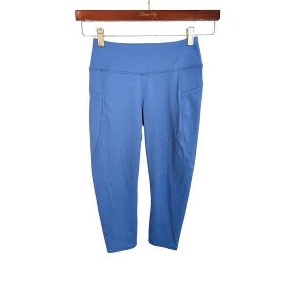 Hylete Blue Activewear Cropped Leggings - Picture 1 of 8